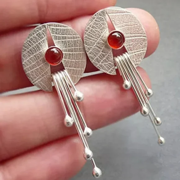 Ruby Red Earrings - Picture 2 of 2